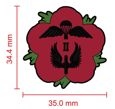 Royal Air Force Regiment RAFR 2 Sqn Remembrance Flower Lapel Pin