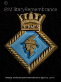 HMS Hermes Royal Navy Ship Crest Lapel Pin