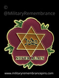 Jude Star Of  David Remembrance Flower Lapel Pin