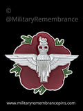 Parachute Regiment Remembrance Flower Lapel Pin