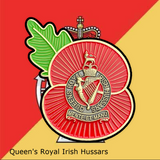 Queen's Royal Irish Hussars QRIH Remembrance Flower Lapel Pin