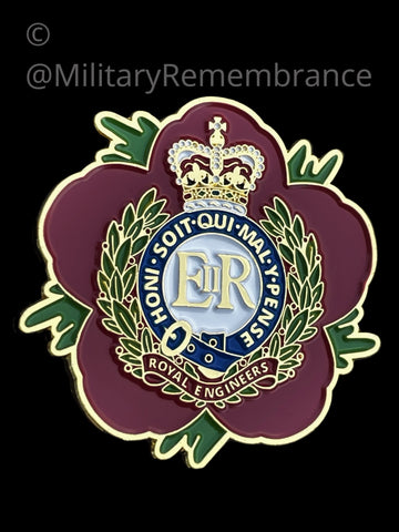Royal Engineers Remembrance Flower Lapel Pin