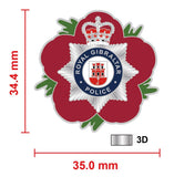 Royal Gibraltar Police Service QC Remembrance Flower Lapel Pin