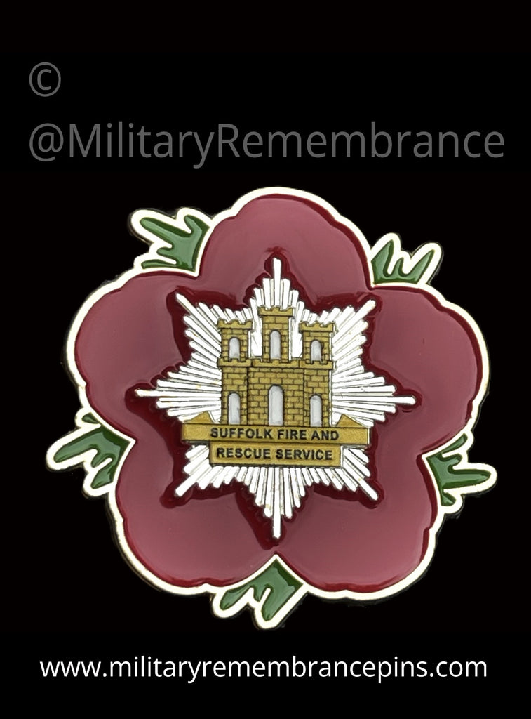 Suffolk Fire & Rescue Service Remembrance Flower Lapel Pin – Military ...