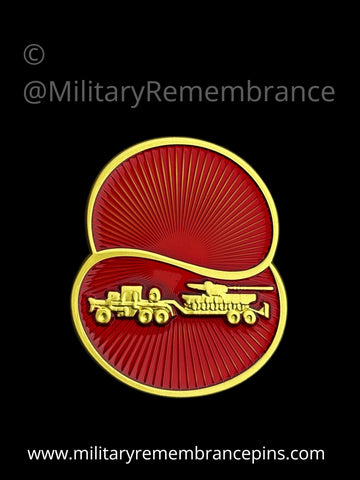 Tank Transporter Remembrance Flower Lapel Pin