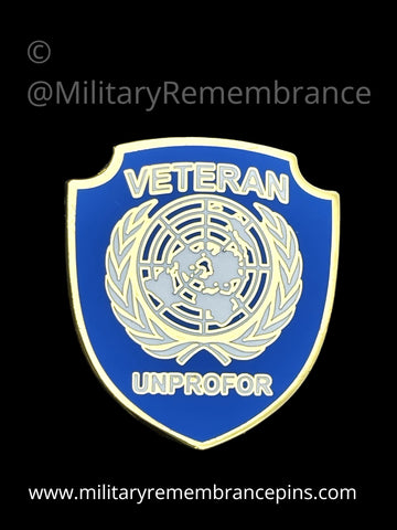 Unprofor United Nations UN UNPROFOR Colours Shield Lapel Pin – Military ...