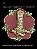 11th Hussars PAO Remembrance Flower Lapel Pin