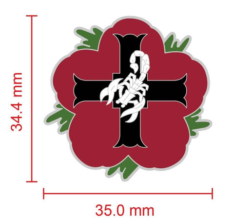 4th Polish Armoured Regiment 'Scorpion' (Poland) Remembrance Flower Lapel Pin