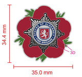 States Of Alderney Fire Brigade Remembrance Flower Lapel Pin