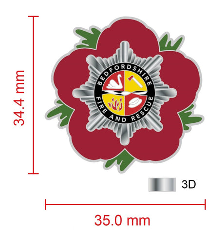 Bedfordshire Fire & Rescue Service Remembrance Flower Lapel Pin