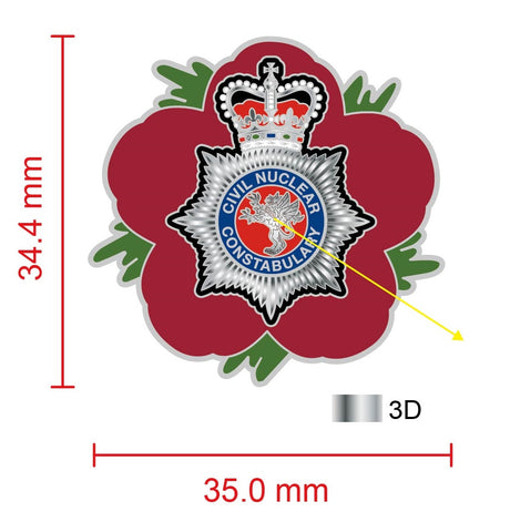 Civil Nuclear Constabulary Remembrance Flower Lapel Pin
