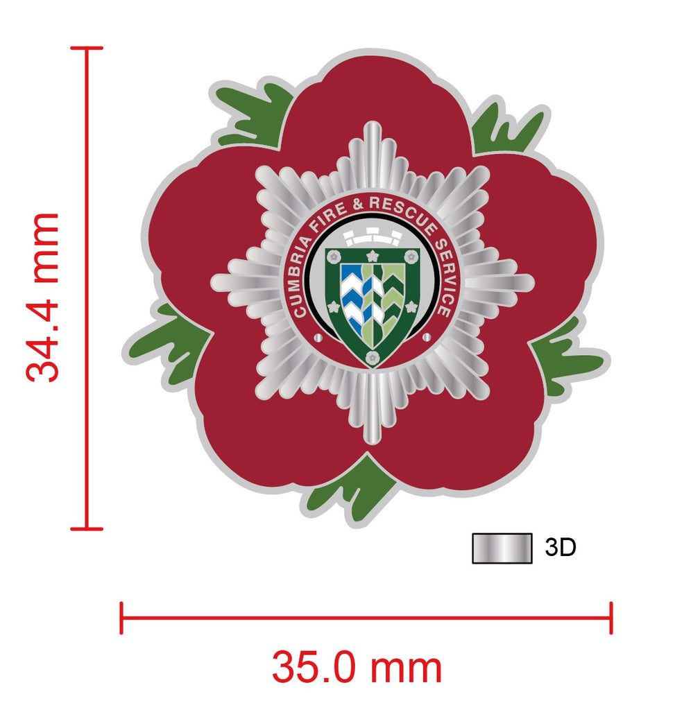 Cumbria Fire & Rescue Service Remembrance Flower Lapel Pin – Military ...