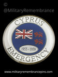 Cyprus Emergency Veteran Colours Lapel Pin