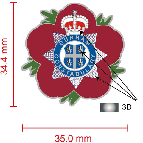 Durham Constabulary Remembrance Flower Lapel Pin