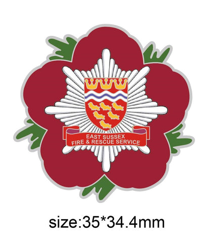East Sussex Fire & Rescue Remembrance Poppy Pin