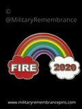 Fire Fighters Fire Service Rainbow 2020 Support Lapel Pin
