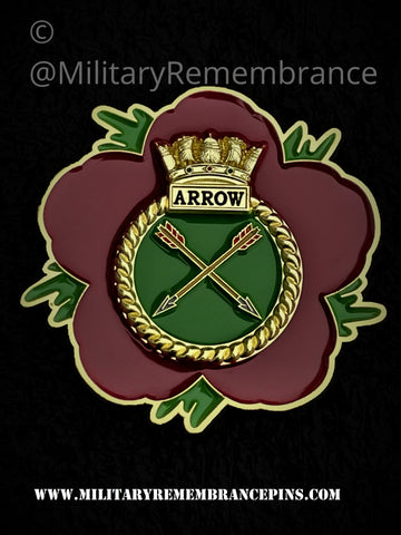 HMS Arrow Royal Navy Remembrance Flower Lapel Pin