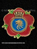 HMS Fearless Royal Navy Remembrance Flower Lapel Pin