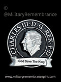 King Charles III Coronation God Save The King Lapel Pin