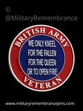 We Only Kneel For The Queen Colours Lapel Pin