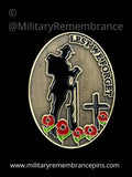 Lest We Forget Oval War Conflict Remembrance Lapel Pin