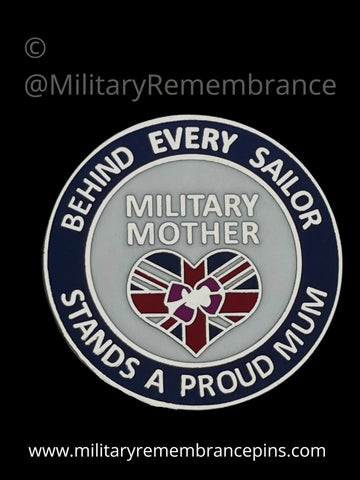 Military Mother Royal Navy Sailor Support Lapel Pin