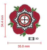 North Wales Fire and Rescue Service Remembrance Flower Lapel Pin