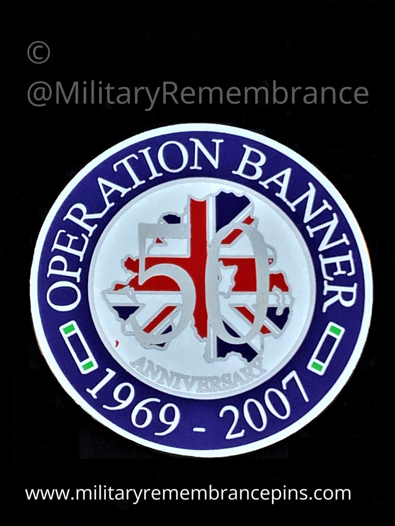 Op Banner Rrf Operation Banner 50 Year Anniversary Round Lapel Pin – Military ...