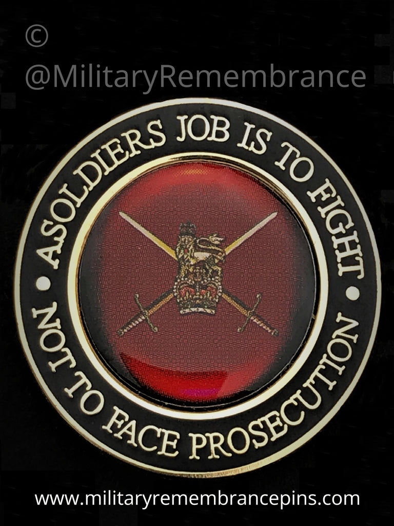 Soldier Pin A Soldier's Job Is To Fight Colour Lapel Pin – Military Remembrance Pins