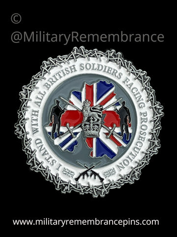 Stand With Soldiers Facing Prosecution Colours Lapel Pin