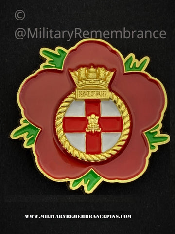 HMS Prince Of Wales Royal Navy Remembrance Flower Lapel Pin