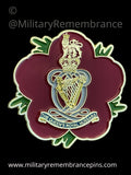 Queen's Royal Hussars QRH Remembrance Flower Lapel Pin