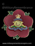 Royal Artillery RA Remembrance Flower Lapel Pin