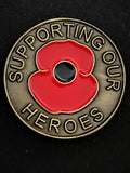 Supporting Our Heroes Round Lapel Pin