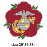 United States Marine Corps USMC Remembrance Flower Lapel Pin